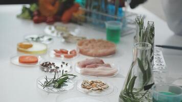 A table with various food items on it video