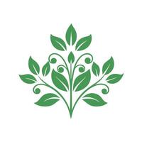 Detailed Floral Ornament Design with Beautiful Leaf Clusters in Elegant Pattern vector