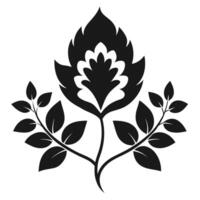 Detailed Floral Ornament Design with Beautiful Leaf Cluster in Elegant Pattern vector