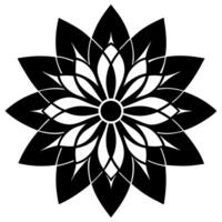 Elegant Mandala Silhouette with Floral Patterns for Artistic and Meditation-Themed Designs vector