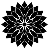 Mandala Silhouette with Floral Patterns for Artistic and Meditation-Themed Designs vector