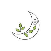 Elegant Moon Decorative Design with Floral Elements for Creative Projects vector