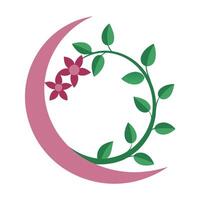 Elegant Moon Decorative Design Floral Element for Creative Projects vector