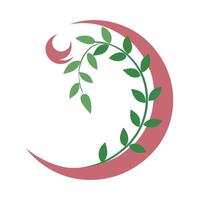 Elegant Moon Decorative Design with Floral Elements Creative Projects vector