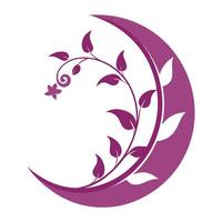 Elegant Moon Decorative Design with Floral Elements Projects vector