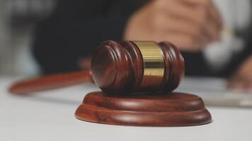 A judge's gavel on a desk video