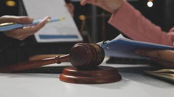 Lawyer and judge at the desk video