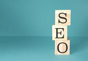 The blocks are arranged in a way that they spell out the word SEO photo