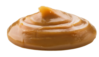 smooth almond caramel swirl with glossy texture, rich and creamy confectionery, on isolated background png