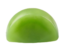 green fruit-flavored hard candy with glossy texture, smooth sweet treat, on isolated background png