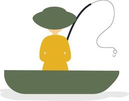Fisherman Profession Character in Cartoon Design vector