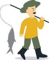Fisherman Profession in Flat Design vector