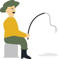 Fisherman Profession with Flat Design. vector