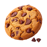 Golden Brown Chocolate Chip Cookie with Melted Chocolate Chunks and Crispy Edges png