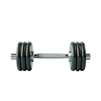 Minimalist dumbbell with metallic finish isolated transparent background emphasizing simplicity and fitness lifestyle png