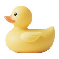Bright yellow rubber duck isolated on transparent background png