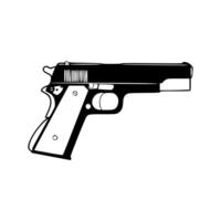 A gun is shown in black and white on a white background vector