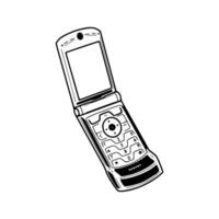 A drawing of a cell phone on a white background vector