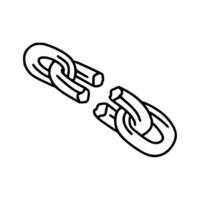 A black and white drawing of two links vector