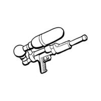 A drawing of a gun with a large barrel vector