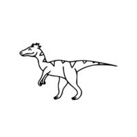 A drawing of a dinosaur walking on its hind legs vector