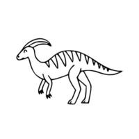 A drawing of a dinosaur with long horns vector