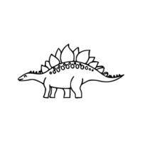 A drawing of a dinosaur with leaves on it vector