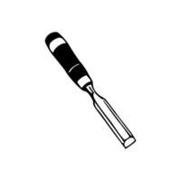 A black and white illustration of a screwdriver vector