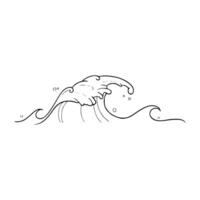 A drawing of a wave with a wave crest vector