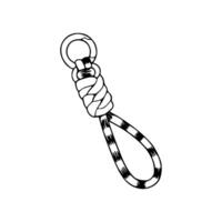 A drawing of a rope with a hook on it vector