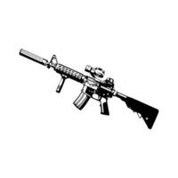 An ar - 15 rifle on a white background vector