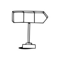 A black and white drawing of a signpost board vector