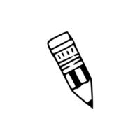 A black and white pencil icon on a white background vector