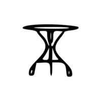 A black and white drawing of a simple table vector
