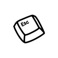 A black and white drawing of an esc key vector