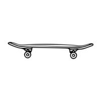 A black and white drawing of a skateboard illustration vector