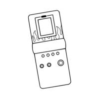 A drawing of a game console with a screen vector