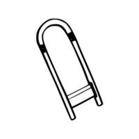 A black and white drawing of a metal bar vector
