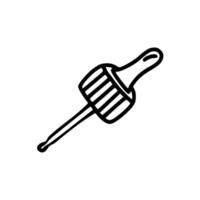 A black and white drawing of a needle vector