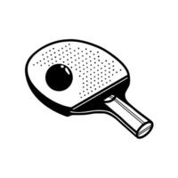 A black and white illustration of a ping pong racket vector