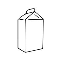 A milk carton is shown in a line drawing vector