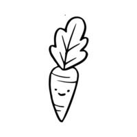 A drawing of a carrot with a smiley face vector