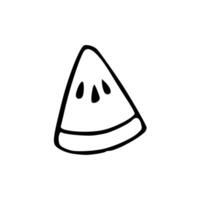 A watermelon is drawn in a simple line style vector