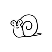 A snail is drawn in a simple style vector