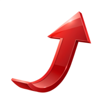 3D Red Arrow with Glossy Finish png