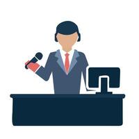 Man using laptop vector