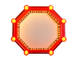 Red Octagonal Illuminated Frame with Blank Center png