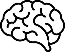 Brain Icon Design Symbolizing Thinking, Intelligence, and Cognitive Power vector