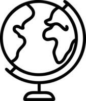 Globe Icon Design with World Map for Global and Travel Use vector