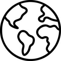 Globe Icon Design with World Map for Global, Travel, and Geographic Applications vector